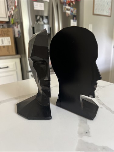 Geometric face bookends - face,